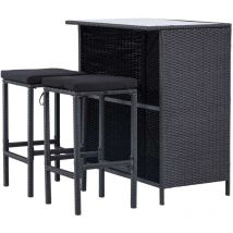Ebuy24 - Ensemble bar et 2 tabourets de jardin Knock