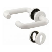 Poignée de porte sur rosace blanc - Clé i - Paris Hoppe Et Cie
