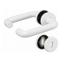 Poignée de porte sur rosace blanc - Clé l - Paris Hoppe Et Cie