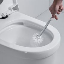 Rapanda - Ensemble brosse de toilette et support, brosse de toilette à long manche, brosse de toilette murale, brosse de toilette flexible,