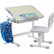 Ensemble bureau et chaise pour enfant tutto de coloris gris et chêne sonoma