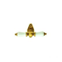 Ouvre&deco - Ouvre&Déco - Poignée de fenêtre crémone carla, zamak doré patiné porcelaine blanche