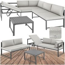 Tectake - Ensemble chaises de salle à manger En aluminium Coussins d'assise et de dossier épais