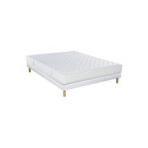 Essenzia - Ensemble charme + Sommier Tradition + Pieds 130x190 Mousse