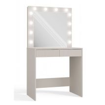 Coiffeuse Marina – 2 tiroirs – Slim Kashmir – Largeur 81 cm – Hauteur 80 cm – Éclairage LED