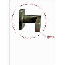 Paire de poignées de Porte colette sur Rosaces Carrées - Inox 304 , Finement Satiné. Section béquille : 20 x 10 mm Sans rosaces de fonction