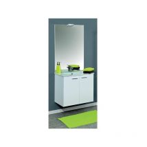 Neova - Ensemble complet Angelo Bardolino 60 cm (Caisson avec 2 portes + vasque céramique + Miroir + applique led) ste