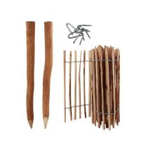 Aquagart - Ensemble complet de 5 m de palissade de 100 cm de haut, espacement des lattes de 4 à 6 cm avec 5 poteaux en bois de 1,5 m de long et