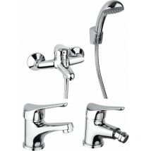Piralla - Ensemble complet de robinetterie de salle de bain de couleur chrome Ariel KITARIEL4CR