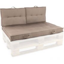 Oviala - Coussins pour palette matelassés taupe