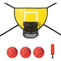 Ensemble d'accessoires de panier de basket-ball pour trampoline avec 3 mini ballons de basket et 1 pompe, accessoires de jeu de basket-ball étanches