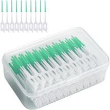 Ensemble d'accessoires de salle de bain,200 Pièces Bâtonnet Interdentaire,Bâton de Fil Dentaire,Brossettes interdentaires Soft Silicone Brosse à
