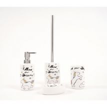 Bagnoclic - Ensemble d'accessoires de salle de bains avec décorations
