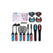 Ubeegol - Ensemble d'accessoires de sport ns Switch, ensemble d'accessoires 14 en 1 pour jeu de sport Switch, volant, raquette de tennis, poignée