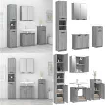 Vidaxl - Ensemble d'armoires de salle de bain 4 pcs sonoma gris - ensemble de meubles de salle de bain - meubles de salle de bain - Home & Living