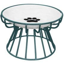 Ensemble d'assiettes surélevées pour chat, anti-vomissements et respectueuses des moustaches, avec support en métal, assiette surélevée en céramique