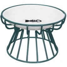 Ensemble d'assiettes surélevées pour chat, anti-vomissements et respectueuses des moustaches, avec support en métal, assiette surélevée en céramique