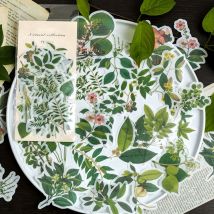 Yzmrbdqc - Ensemble d'autocollants botaniques (180 pièces) décalcomanies de fleurs pressées autocollant de journal transparent pour la fabrication de