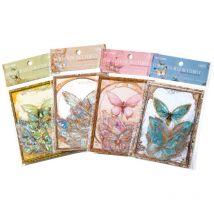 Yzmrbdqc - Ensemble d'autocollants papillon irisés, 80 pièces, autocollants en vinyle imperméables avec bords transparents, découpes de papillons