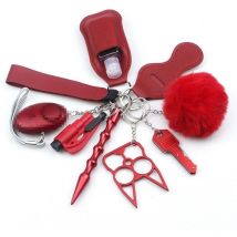 Fei Yu - Ensemble de 10 pièces d'alarme d'autodéfense en tissu de plongée, porte-clés, accessoires de bijoux, bouteille, porte-clés pratique à