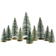 Ensemble de 10 sapins à aiguilles Lemax - Pour village de Noël