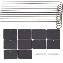 10 Pcs Étiquettes Plantes en Ardoise pour Plantes, Marqueurs de Plantes de Jardin,Étiquettes Naturelles avec Piquets en Métal et Stylos à Craie pour