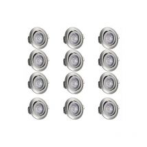Le Poisson Qui Jardine - Ensemble de 12 Spots encastrables led Pour plafond Argent de 5W - Argent