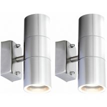 Etc-shop - Lot de 2 appliques led façade éclairage extérieur up down spots en inox jardin balcon éclairage