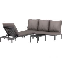 Ensemble de 2 bains de soleil inclinables avec matelas déhoussables