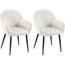Ensemble de 2 chaises de restauration en tissu de crème Boise
