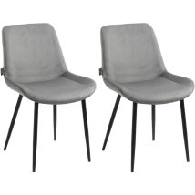 Ensemble de 2 chaises de restauration Victoria en velours gris