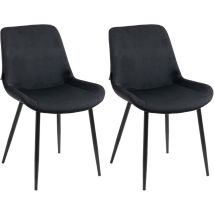 Ensemble de 2 chaises de restauration Victoria en velours noir