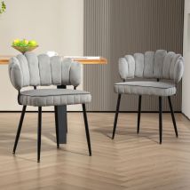 Ensemble de 2 chaises de salle à manger en velours doux, chaise de salon confortable et rembourrée, salle de maquillage/chambre à coucher, dossier