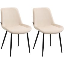 Ensemble de 2 chaises de salle à manger Victoria dans la crème en velours