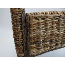 Mendler - Lot de 2 chaises M69, banane tressée, pieds foncés, avec coussins
