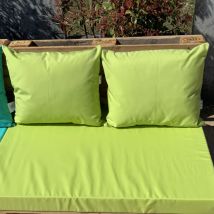 Ensemble de 2 coussins extérieurs pour salon palette Vert clair 50x60 cm