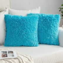 Ensemble De 2 Housses De Coussin Coussins De Canapé En Fourrure Artificielle Coussins Décoratifs Décoratifs Coussins Câlins Coussins En Peluche