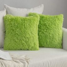 Ensemble De 2 Housses De Coussin Coussins De Canapé En Fourrure Artificielle Coussins Décoratifs Décoratifs Coussins Câlins Coussins En Peluche