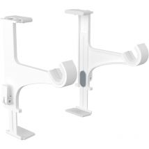 Ensemble de 2 Supports de Tringle à Rideaux Sans Perçage - Fixation sur Coffre de Volet Roulant Hauteur 14 à 24cm - pour Tringle à Rideaux ø20-28mm