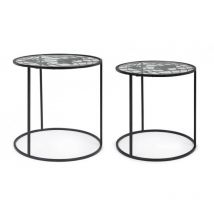 Iperbriko - Ensemble de 2 Tables Basses Mondo en Métal - Design Attrayant et Dimensions Parfaites