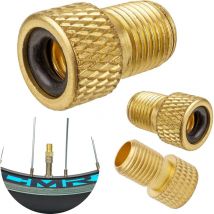 Ensemble de 3 adaptateurs de valve de vélo dv et sv pour Valve sur valve de voiture avec bague d'étanchéité supplémentaire, adaptateur de valve de