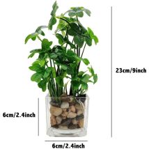 Ensemble de 3 Plantes artificielles Faux Verdure de Table avec des Pots en Verre Clair Plantes en Soie dans Un Vase en Verre Faux Verdure Plantes en