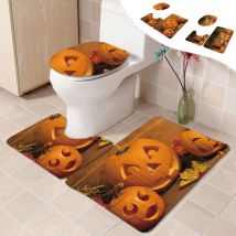 Feiyue - Ensemble de 3 tapis de bain citrouille super absorbants à séchage rapide en forme de u, tapis de douche antidérapant, tapis de salle de bain