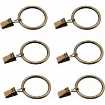 Ensemble de 30 Anneaux de Rideau en Bronze avec Clips/Heavy-Duty décoratif métal drapé Clip Crochets Ensemble avec œillets pour Rideaux, Salle de
