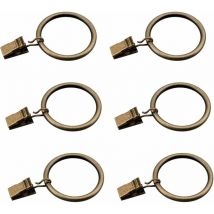 Ensemble de 30 Anneaux de Rideau en Bronze avec Clips/Heavy-Duty décoratif métal drapé Clip Crochets Ensemble avec œillets pour Rideaux, Salle de
