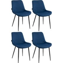 Ensemble de 4 chaises de restauration Victoria en velours bleu