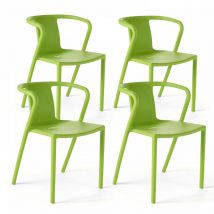 Lot de 4 chaises plastique vert