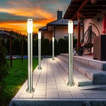 Etc-shop - Lot de 4 lampadaires design extérieur IP44 lampadaires inox spots E27