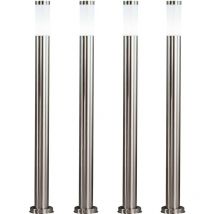 Etc-shop - Lot de 4 lampes sur pied pour l'extérieur, éclairages de terrain, spots en acier inoxydable