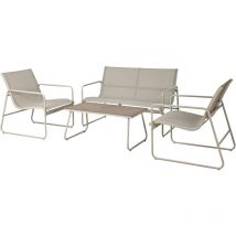 Wellhome - Well Home Lot de 4 meubles (Table + 2 Chaises + Banc) beige
